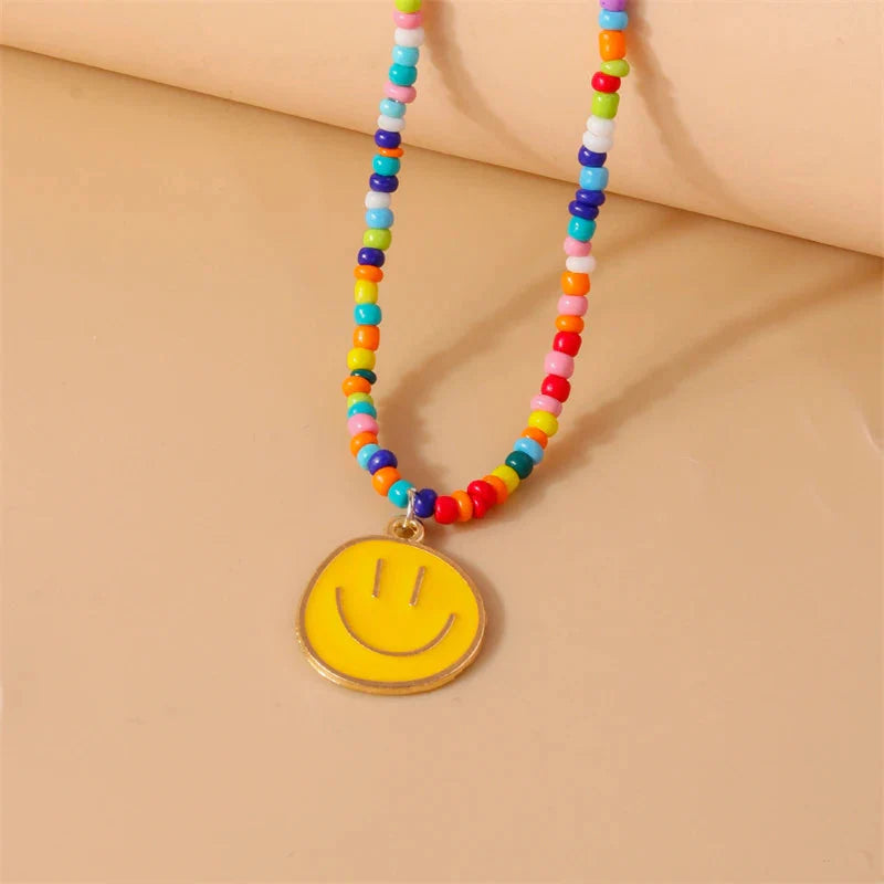 Emoji Kette mit Anhänger-bunt-festival-kette