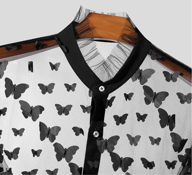 Kinky Männer Cropped Short Sleeved Blouse S-5XL Festival Outfits | Techno Shirts | Rave Clothing