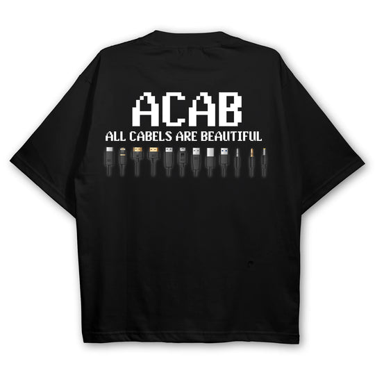 "ACAB | ALL CABLES ARE BEAUTIFUL" OVERSIZED SHIRT (BACKPRINT)