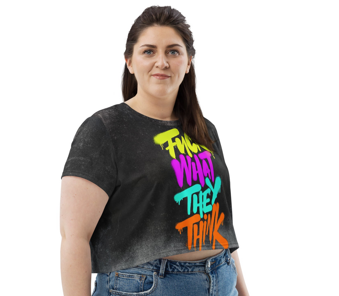 "Fuck what they think" Festival Crop-Top  | Rave Oberteil