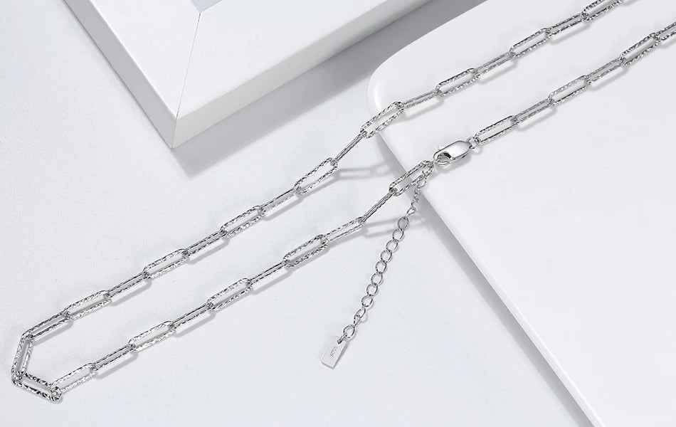 ORSA JEWELS 14K vergoldete echte 925er Sterlingsilber-Büroklammer-Halskette, 6/9,3/12 mm Gliederkette für Damen und Herren, Schmuck SC39 Festival Outfits | Techno Shirts | Rave Clothing