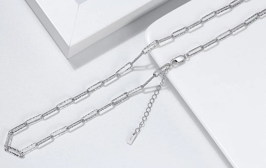 ORSA JEWELS 14K vergoldete echte 925er Sterlingsilber-Büroklammer-Halskette, 6/9,3/12 mm Gliederkette für Damen und Herren, Schmuck SC39 Festival Outfits | Techno Shirts | Rave Clothing