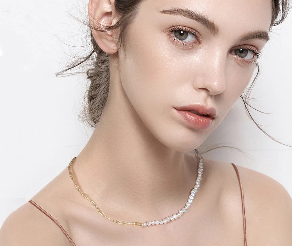 ORSA JEWELS 14K vergoldete echte 925er Sterlingsilber-Büroklammer-Halskette, 6/9,3/12 mm Gliederkette für Damen und Herren, Schmuck SC39 Festival Outfits | Techno Shirts | Rave Clothing