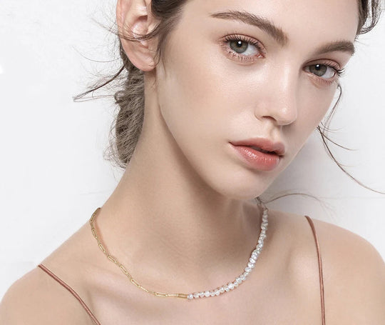 ORSA JEWELS 14K vergoldete echte 925er Sterlingsilber-Büroklammer-Halskette, 6/9,3/12 mm Gliederkette für Damen und Herren, Schmuck SC39 Festival Outfits | Techno Shirts | Rave Clothing