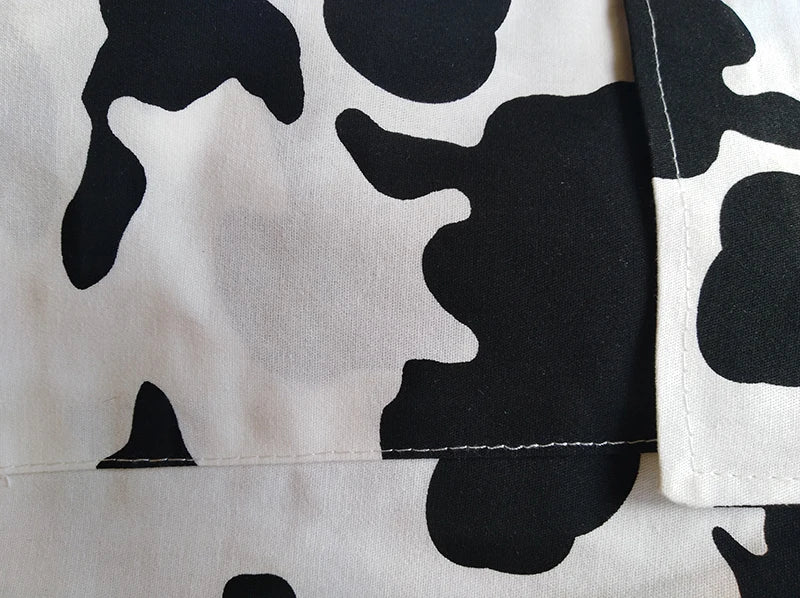 Street Hip-hop Harajuku Girl Cow Print Oneies for Women Black White Plaid Overalls Casual Jumpsuit Trousers Baggy Pants Festival Outfits | Techno Shirts | Rave Clothing