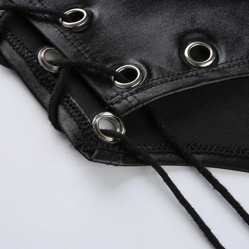 Sexy unter offenem Schritt Lackleder für Frauen Erotik Hot Porn Crotchless Bodysuit Damen Shaping Latex Dessous Set Sexi Festival Outfits | Techno Shirts | Rave Clothing