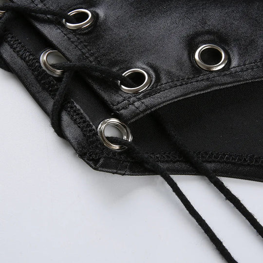 Sexy unter offenem Schritt Lackleder für Frauen Erotik Hot Porn Crotchless Bodysuit Damen Shaping Latex Dessous Set Sexi Festival Outfits | Techno Shirts | Rave Clothing