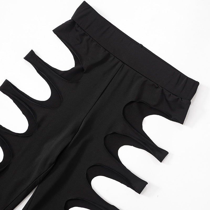 2024 neuer Stil hohler sexy Langarm-Overall asymmetrischer Hot-Girl-Persönlichkeitsanzug Festival Outfits | Techno Shirts | Rave Clothing