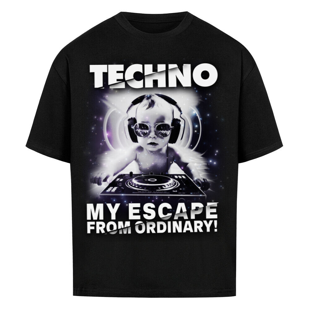 Rave Shirt-schwarz-Techno my escape from ordinary-tshirt