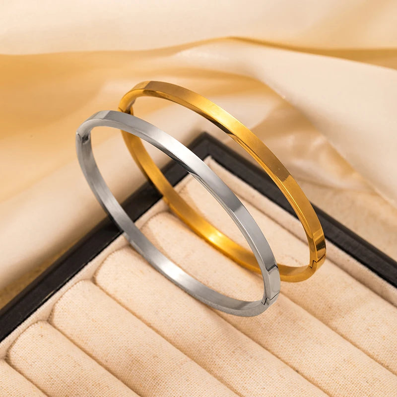 ANENJERY 316L Edelstahl Glatte Intarsien Zirkon Herz Armband für Frauen Männer Einfache Mode Temperament Schmuck Geschenke Täglich Festival Outfits | Techno Shirts | Rave Clothing