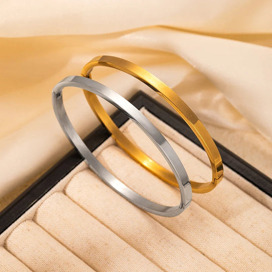 ANENJERY 316L Edelstahl Glatte Intarsien Zirkon Herz Armband für Frauen Männer Einfache Mode Temperament Schmuck Geschenke Täglich Festival Outfits | Techno Shirts | Rave Clothing