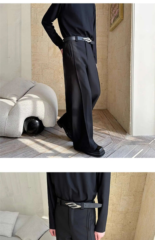 LUZHEN 2025 Frühjahr Neue Koreanische Einfarbig Casual Anzug Hosen Männer Mode Lose Dreidimensionale Spleißen Design Hosen LZ9369 Festival Outfits | Techno Shirts | Rave Clothing