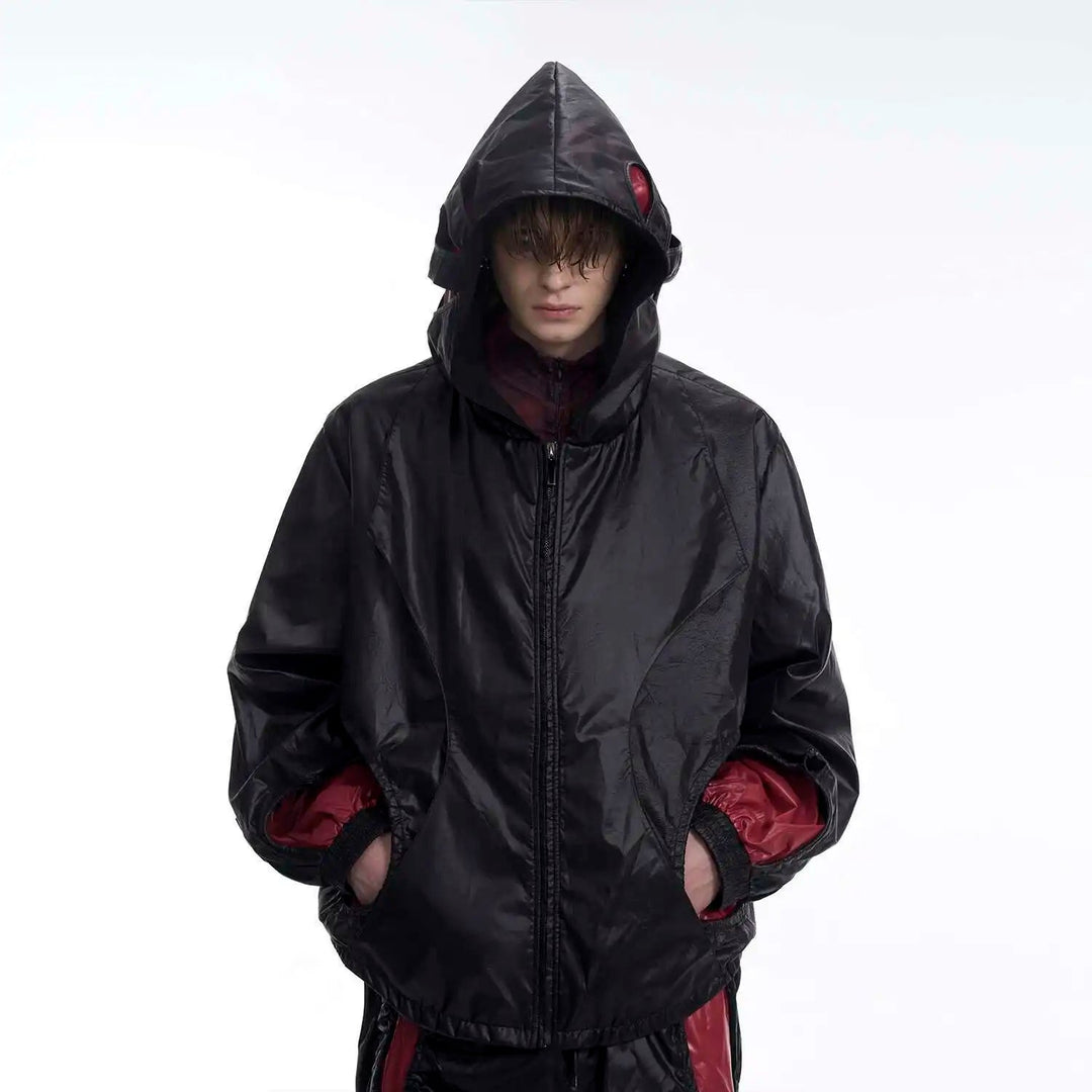 LUZHEN Personalisierte Farbkontrast Hohl Patchwork Design Weites Bein Freizeithose Herren Stilvolle High Street Baggy Hose LZ9561 Festival Outfits | Techno Shirts | Rave Clothing