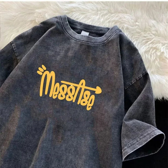 Wasserwaschbares Vintage-T-Shirt für Männer und Frauen, Retro-Design, einzigartig, Hip-Hop, lässig, Straßenmode, Sommertrend, modisch Festival Outfits | Techno Shirts | Rave Clothing