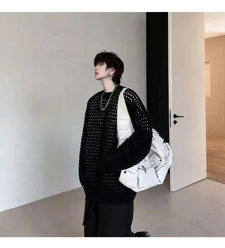 Gestrickter Pullover 2025, Baggy | Hohe Qualität Männer Festival Outfits | Techno Shirts | Rave Clothing