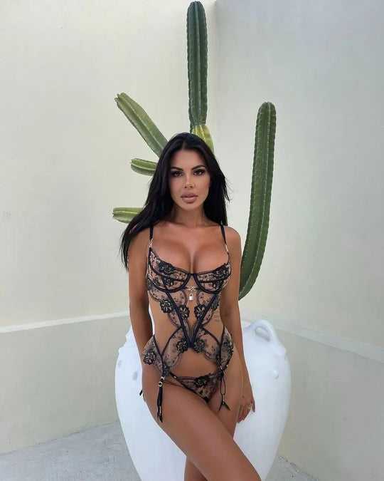 Ellolace Fantasy Dessous Ultra Hot Lace Sexy Onlyfans Kit Transparente Ensemble Dessous Femmes Fancy G-String Tüll Unterwäsche Festival Outfits | Techno Shirts | Rave Clothing