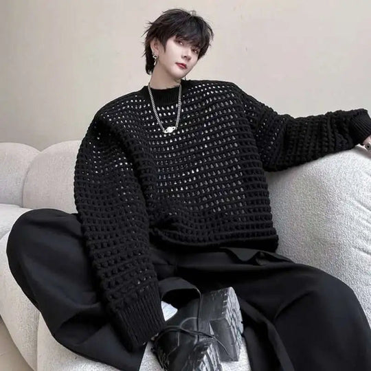 Gestrickter Pullover 2025, Baggy | Hohe Qualität Männer Festival Outfits | Techno Shirts | Rave Clothing