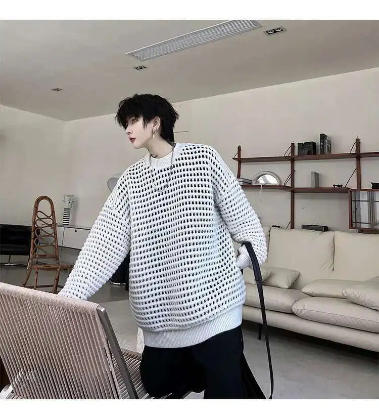 Gestrickter Pullover 2025, Baggy | Hohe Qualität Männer Festival Outfits | Techno Shirts | Rave Clothing