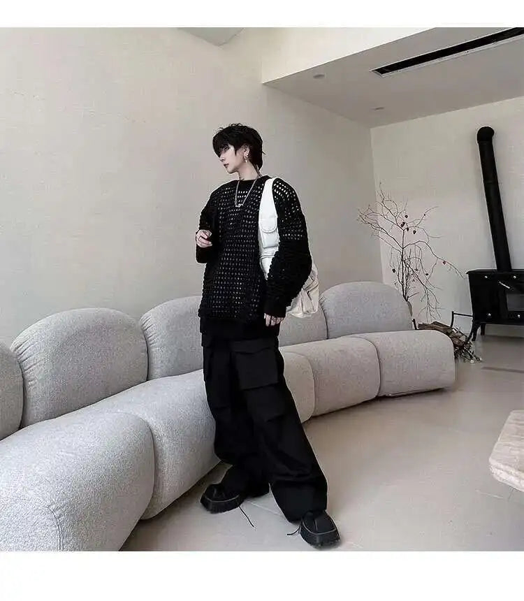 Gestrickter Pullover 2025, Baggy | Hohe Qualität Männer Festival Outfits | Techno Shirts | Rave Clothing