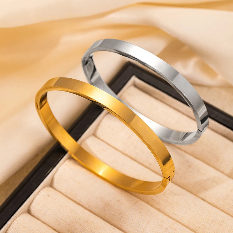 ANENJERY 316L Edelstahl Glatte Intarsien Zirkon Herz Armband für Frauen Männer Einfache Mode Temperament Schmuck Geschenke Täglich Festival Outfits | Techno Shirts | Rave Clothing