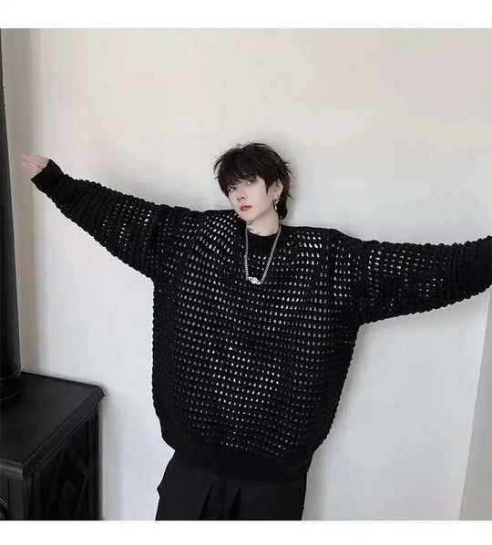 Gestrickter Pullover 2025, Baggy | Hohe Qualität Männer Festival Outfits | Techno Shirts | Rave Clothing
