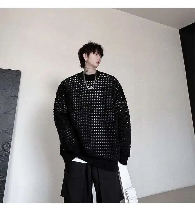 Gestrickter Pullover 2025, Baggy | Hohe Qualität Männer Festival Outfits | Techno Shirts | Rave Clothing