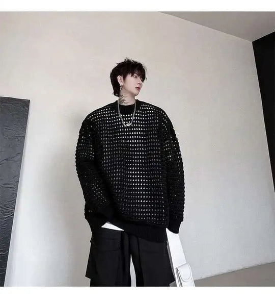 Gestrickter Pullover 2025, Baggy | Hohe Qualität Männer Festival Outfits | Techno Shirts | Rave Clothing