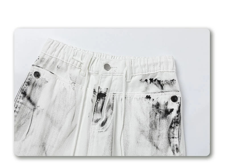 LUZHEN Original Street Color Kontrast Tie-gefärbt Design Gerade Jeans männer Stilvolle 2025, Neue Kordelzug Taille Denim Hosen LZ9976 Festival Outfits | Techno Shirts | Rave Clothing