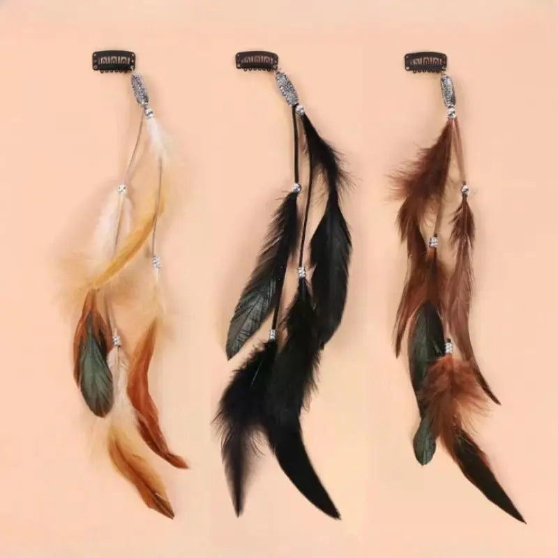 Böhmisches Feder-Haarband für Damen, festliche Maskerade, Karneval, Hippies, Kostüm, indischer Abschlussball, Zigeuner, lange Quaste, Haarschmuck Festival Outfits | Techno Shirts | Rave Clothing