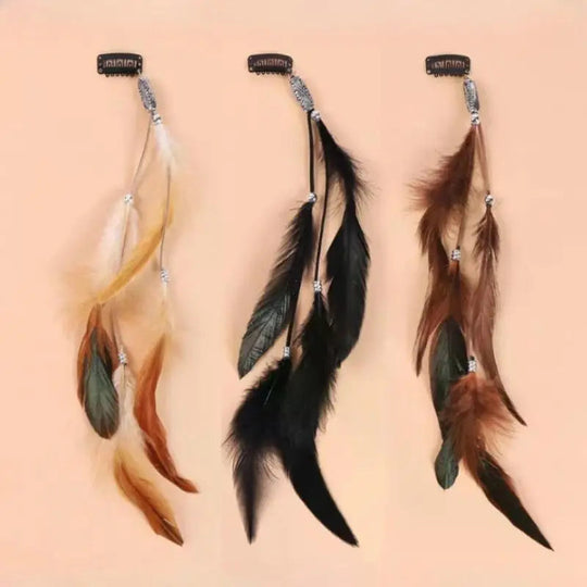 Böhmisches Feder-Haarband für Damen, festliche Maskerade, Karneval, Hippies, Kostüm, indischer Abschlussball, Zigeuner, lange Quaste, Haarschmuck Festival Outfits | Techno Shirts | Rave Clothing