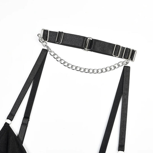 Rückenfreies Schnürkorsett-Set – Nahtlose Push-Up Unterwäsche 3-teilig Schwarz Festival Outfits | Techno Shirts | Rave Clothing