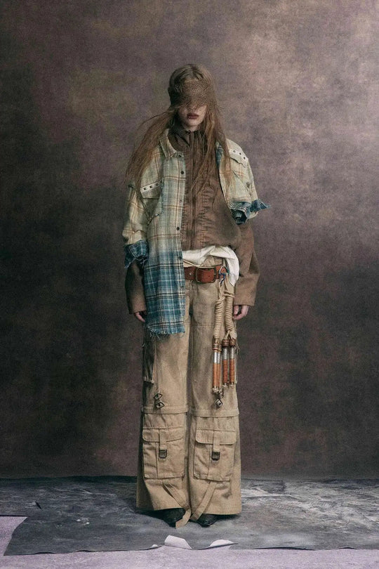 90er Jahre kariertes Festival Langarmhemd | Rave Outfit Herren Festival Outfits | Techno Shirts | Rave Clothing