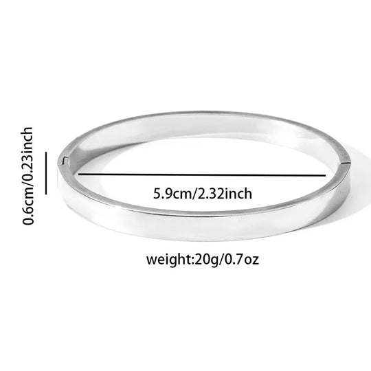 ANENJERY 316L Edelstahl Glatte Intarsien Zirkon Herz Armband für Frauen Männer Einfache Mode Temperament Schmuck Geschenke Täglich Festival Outfits | Techno Shirts | Rave Clothing