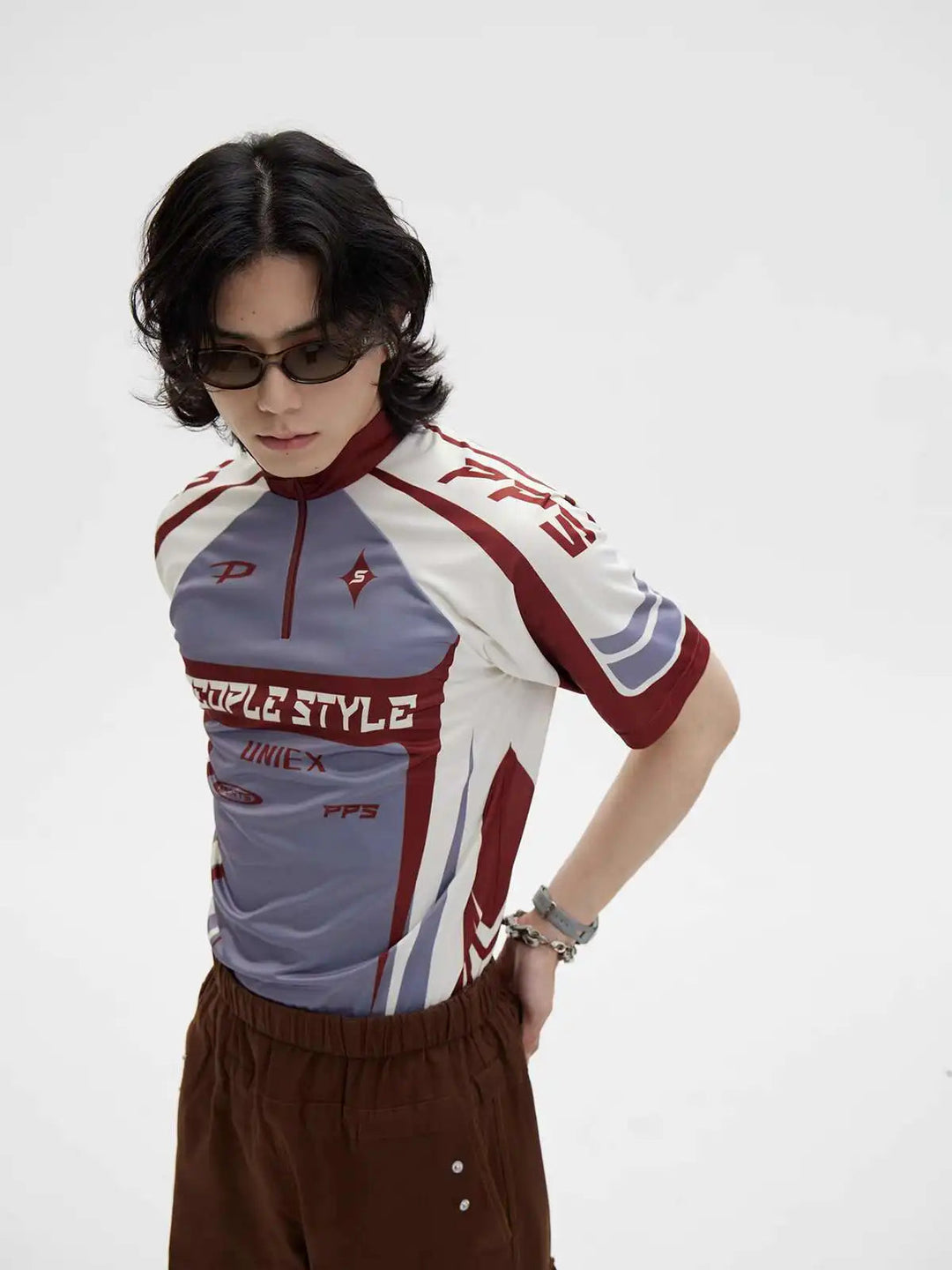 LUZHEN Original Hohe Qualität Schnell Trocknend Kurzarm T-shirts Männer 2025, Sommer Brief Farbe Kontrast Gedruckt Casual Tops JY1591 Festival Outfits | Techno Shirts | Rave Clothing