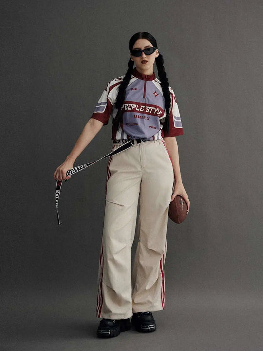 LUZHEN Original Hohe Qualität Schnell Trocknend Kurzarm T-shirts Männer 2025, Sommer Brief Farbe Kontrast Gedruckt Casual Tops JY1591 Festival Outfits | Techno Shirts | Rave Clothing