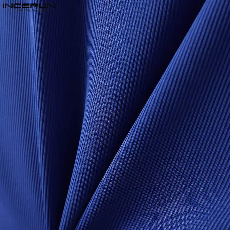 Incerun Tops 2024 koreanischen Stil Männer Schulter gurt Design sexy elastische Westen lässig gut sitzende solide ärmellose Weste S-5XL Festival Outfits | Techno Shirts | Rave Clothing