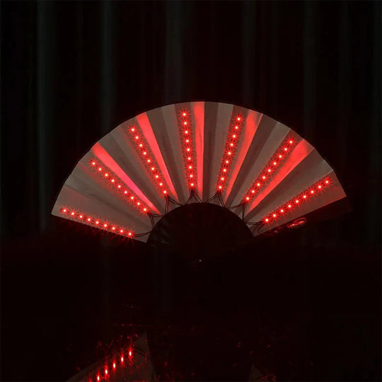 Glow Folding Led Fan Tanzen Licht Fan Nacht Show Halloween Weihnachten Rave Festival Zubehör Glow In The Dark Party Supplies Festival Outfits | Techno Shirts | Rave Clothing