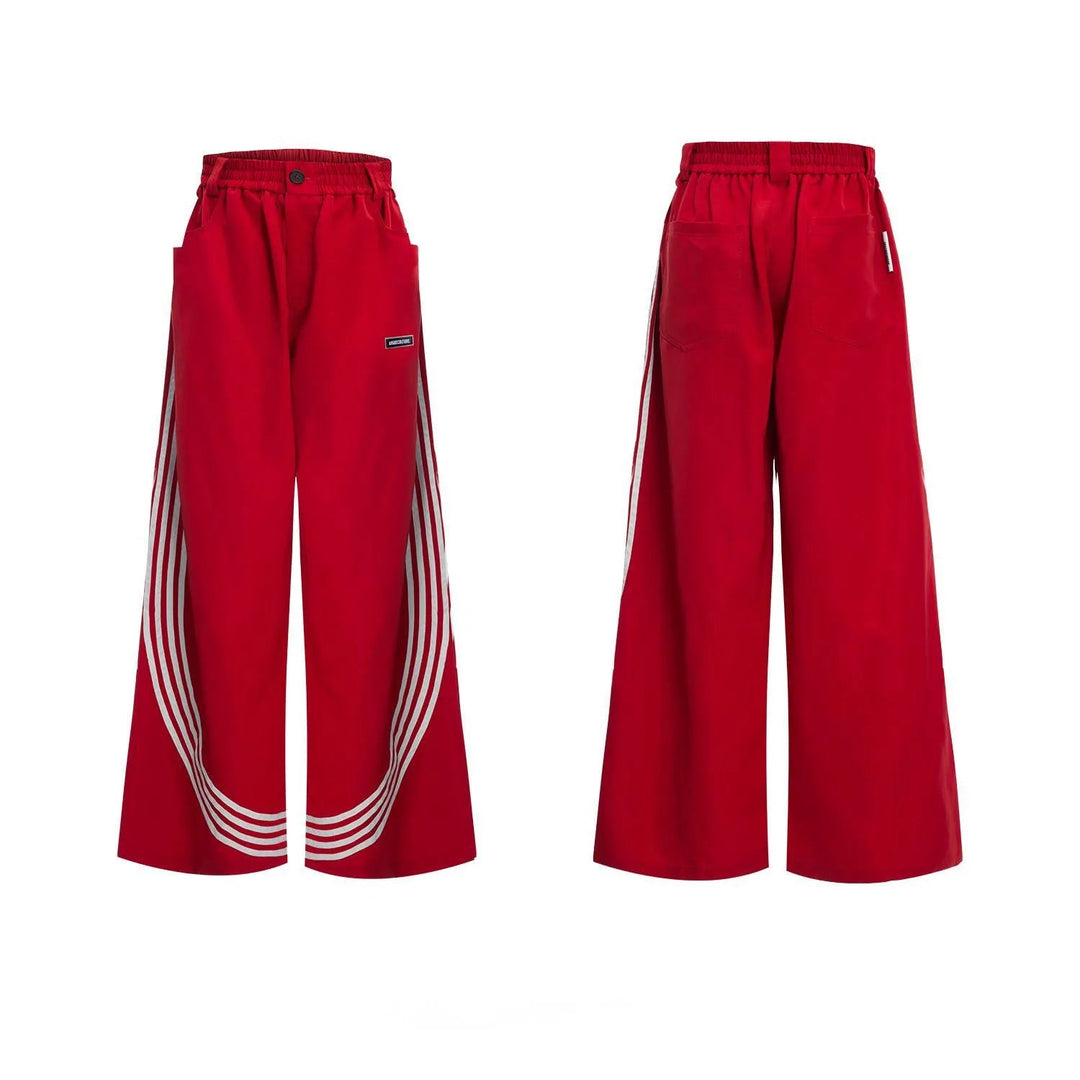 LUZHEN 2025 Neue Streifen Gedruckt Baggy Breite Bein Straße Sport Hosen Männer Stilvolle Frauen Paare Stehen Neck Casual jacke JY1403 Festival Outfits | Techno Shirts | Rave Clothing