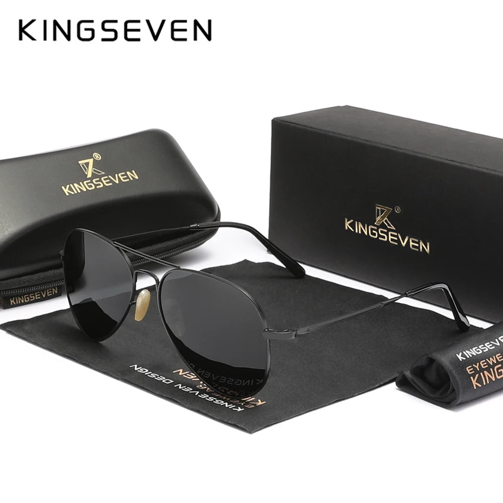 KINGSEVEN Pilot Legierung Sonnenbrille Polarisation UV400 Anti-reflexion Vollformat Parsnip Gläser Frauen Retro Luxus Brillen Festival Outfits | Techno Shirts | Rave Clothing