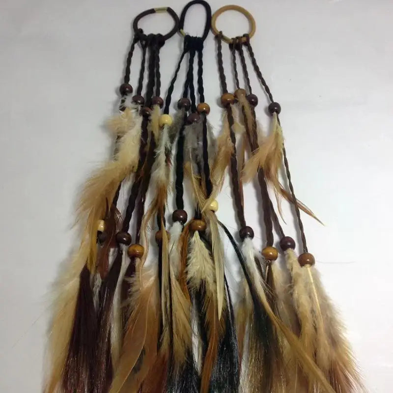 Böhmisches Feder-Haarband für Damen, festliche Maskerade, Karneval, Hippies, Kostüm, indischer Abschlussball, Zigeuner, lange Quaste, Haarschmuck Festival Outfits | Techno Shirts | Rave Clothing