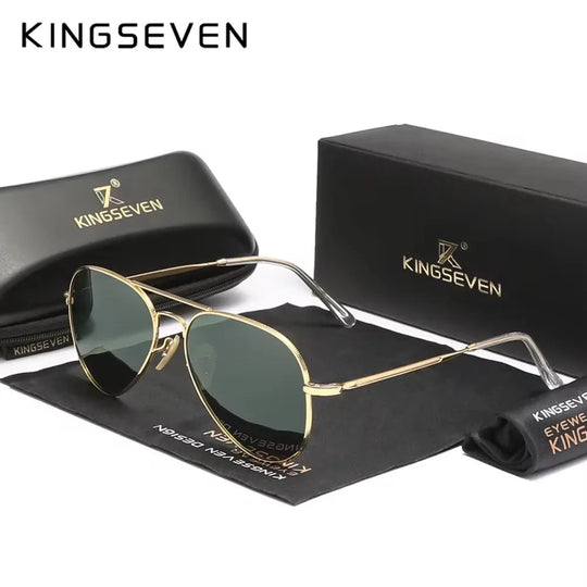 KINGSEVEN Pilot Legierung Sonnenbrille Polarisation UV400 Anti-reflexion Vollformat Parsnip Gläser Frauen Retro Luxus Brillen Festival Outfits | Techno Shirts | Rave Clothing