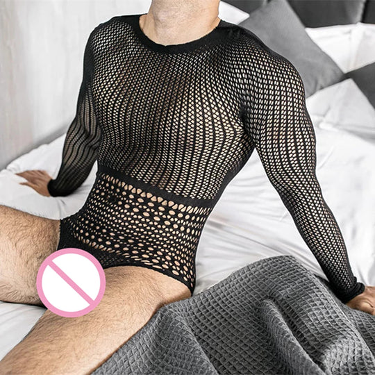 Bodystockings Sexy Dessous Männer Strumpfhosen Offenes Gesäß Mann Sex Strumpf Erwachsene 18 Erotische Mesh Sissy Transparent Homosexuell Bodys Festival Outfits | Techno Shirts | Rave Clothing