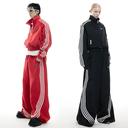 Baggy Rave Hose schwarz - rot | Rave Outfits | Techno Shirts | Rave Clothing