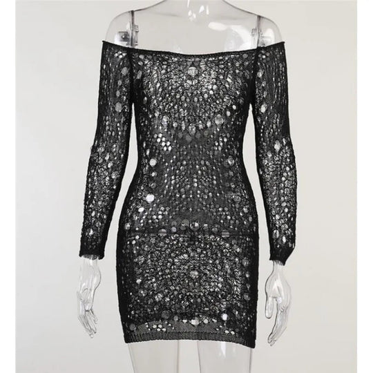 Frauen Strass Glitter Body Hohe Netzstrumpfhose Erotische Dessous Y2k Sexy Tops Einteilige Dessous Erotische Körper Rave Outfits Festival Outfits | Techno Shirts | Rave Clothing