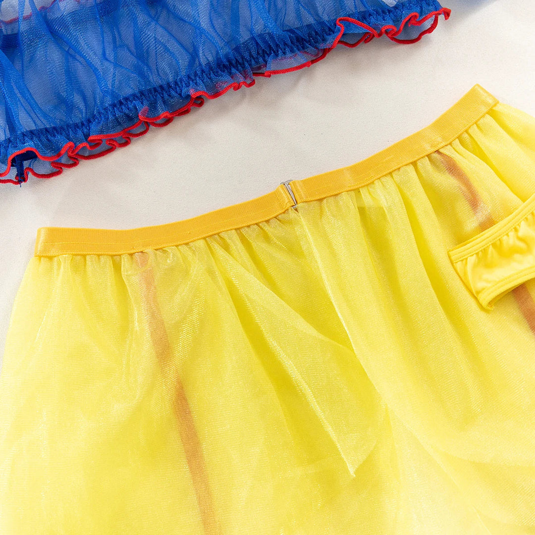 Ellolace Erotik Cosplay Sexy Kostüm Transparent Mesh Rollenspiel Outfit Rüschenbesatz Onlyfans Disguise Strumpfgürtel Exotische Sets Festival Outfits | Techno Shirts | Rave Clothing