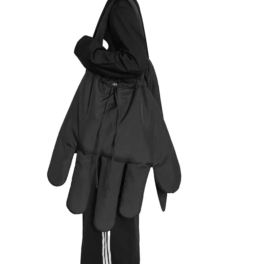 Rote Nylon große Handschuhe Taschen Frauen Street Style Euro-Amerika-Stil Umhängetasche Geldbörsen und Taschen Umhängetasche Mädchen Tasche Festival Outfits | Techno Shirts | Rave Clothing