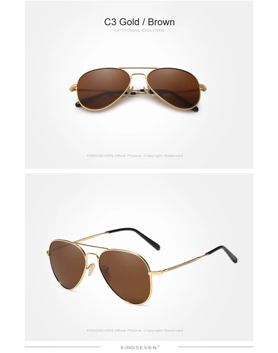 KINGSEVEN Pilot Legierung Sonnenbrille Polarisation UV400 Anti-reflexion Vollformat Parsnip Gläser Frauen Retro Luxus Brillen Festival Outfits | Techno Shirts | Rave Clothing