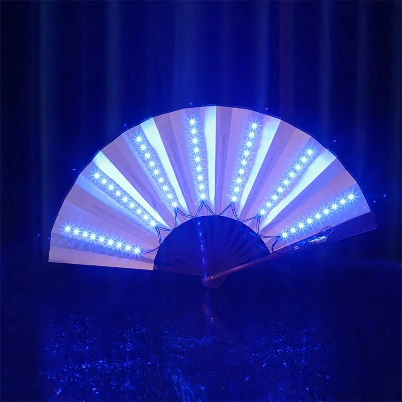 Glow Folding Led Fan Tanzen Licht Fan Nacht Show Halloween Weihnachten Rave Festival Zubehör Glow In The Dark Party Supplies Festival Outfits | Techno Shirts | Rave Clothing