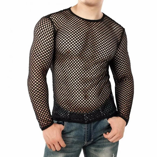Männer kinky Festival Outfit Netzhemd 
Männer T-Shirt Festival Outfits | Techno Shirts | Rave Clothing