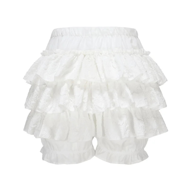 Kawaii Lolita Rock Shorts Frauen Sommer Rüschen Patchwork Layered Hohe Taille Nette Balletcore Mini Rock Tutu Petticoat Festival Outfits | Techno Shirts | Rave Clothing